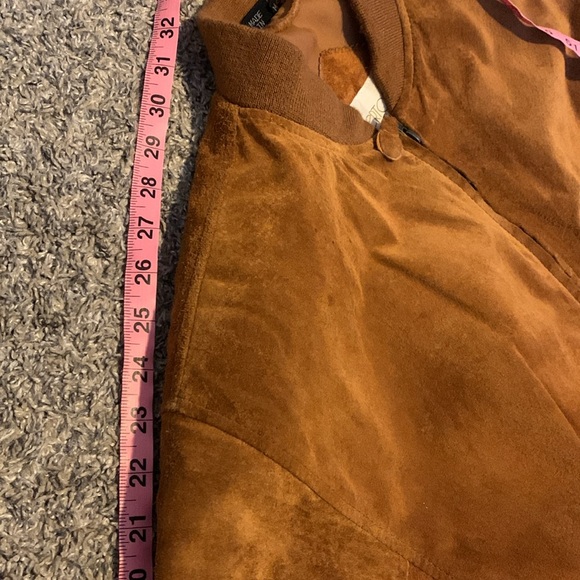 Vintage 100% leather bomber suede zip-up jacket - Picture 11 of 11